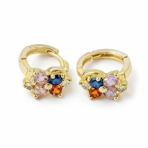 Elegant Gold and Multicolor Hoop Earrings